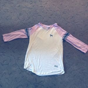 Cute Baseball Tee from PINK: Quarter length sleeve